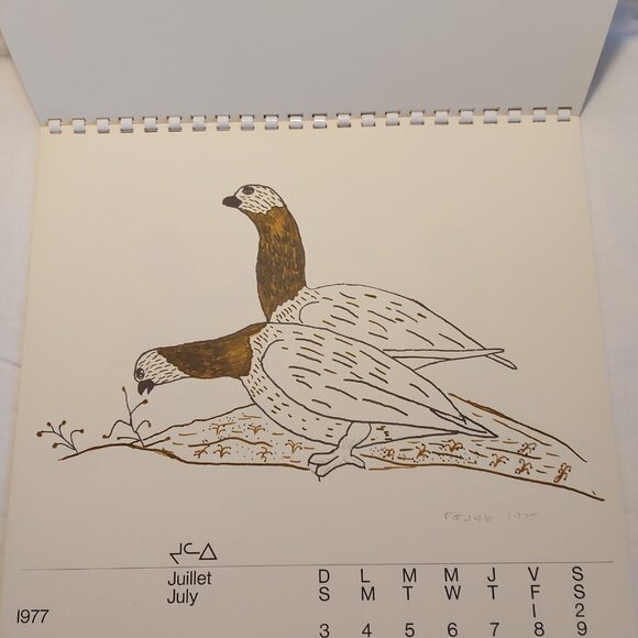 Eskimo Lithograph Calendar 1977 Arctic Quebec Canada Inuit Art vtg 12pics ExCond - Picture 5 of 14